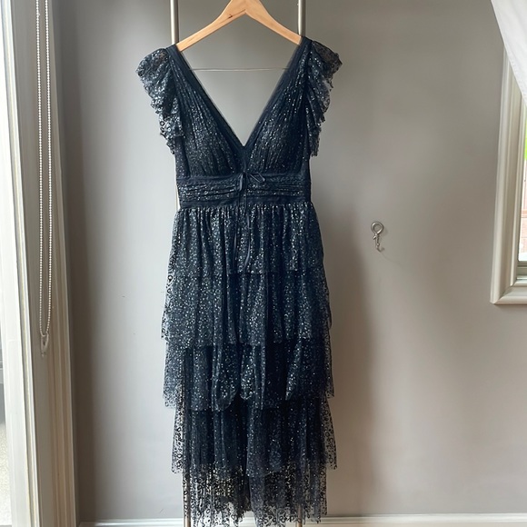 Marchesa Notte Flutter Sleeve Cocktail Dress size 4 - Picture 2 of 15